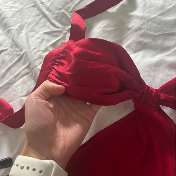 SHEIN VCAY Tie Backless Halter Neck Dress Burgundy Size S OFFER PRICE MUST GO - Picture 9 of 13